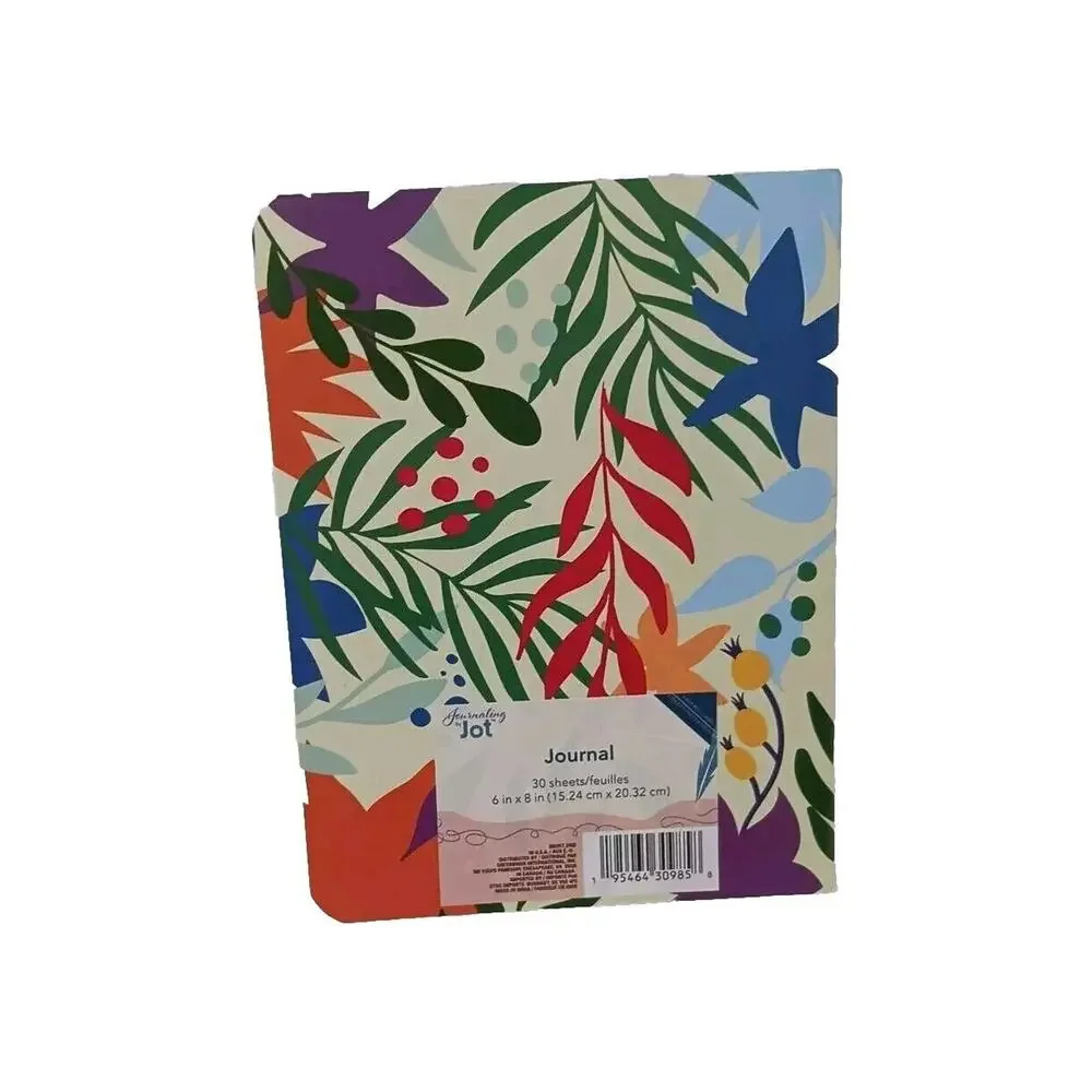 Notebook Journal FLORAL GOLD‎ LEAF Tropical Lined Pages Composition Stationary